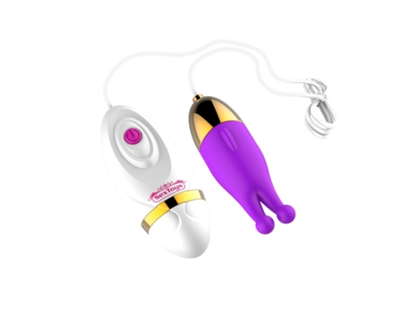 Vibrador de masaje de silicona con control remoto con cable con 12 modos para mujeres (púrpura) VEANXIN