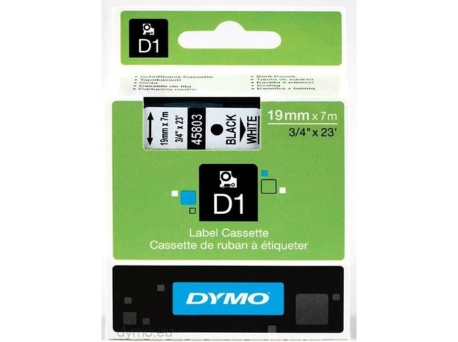 Cinta Laminada DYMO S0720830 Negro sobre Blanco