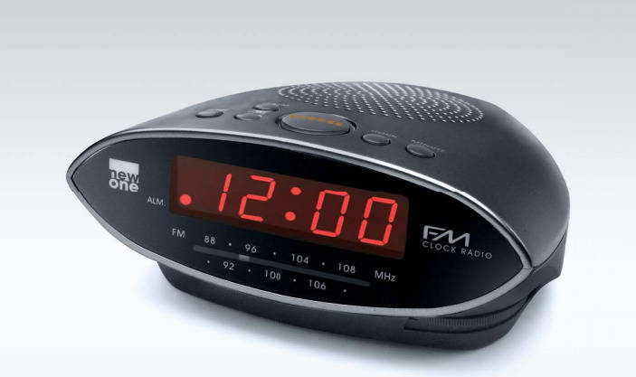 Radio Despertador NEW ONE CR170F (Negro - Analógico - FM - Corriente - Función Snooze)