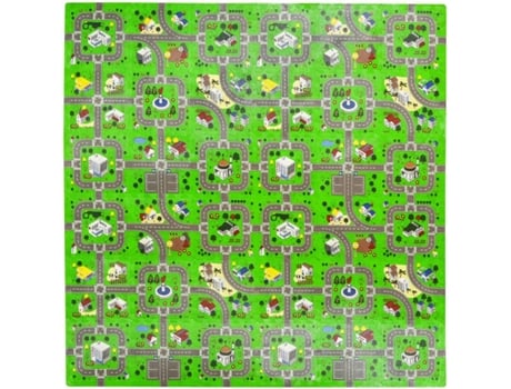 Homcom Alfombra Puzzle infantil de espuma eva 36 piezas verde gimnasio multicor