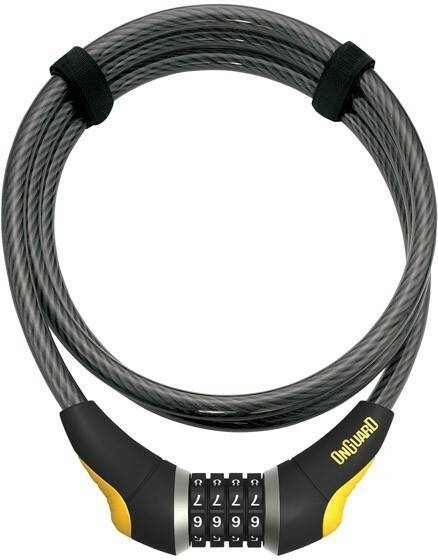 Onguard Combo Candado antirrobo para bicicleta akita185cmx12mm negro gris amarillo