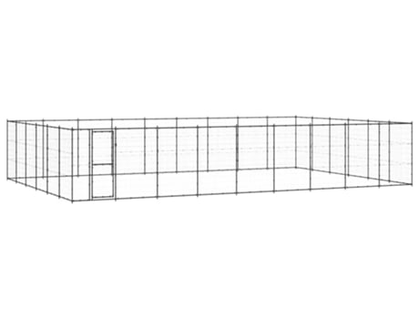 vidaXL Perrera de exterior de acero 65,34 m²