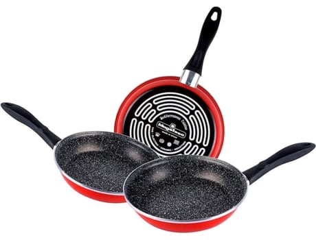 Magefesa K2 Rojo juego de 3 sartenes 202428cm exterior antiadherente bicapa reforzado efecto piedra aptas para todo tipo cocinas especial 50 ahorro libre pfoa