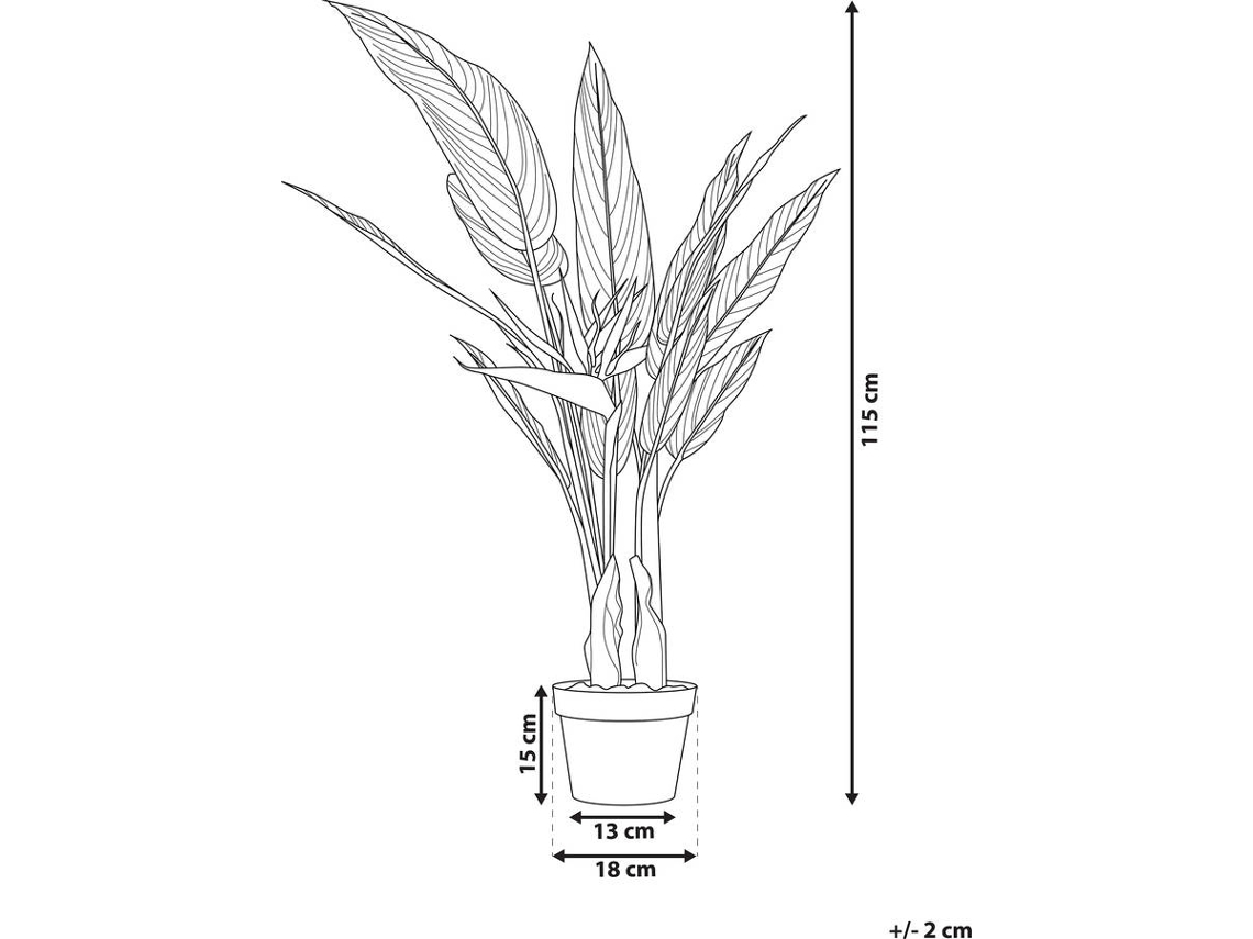 Planta Artificial BELIANI Strelitzia Tree (Verde - 13x13x115 cm) 