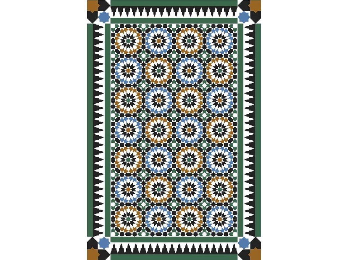 Alfombra rectangular verde Nima