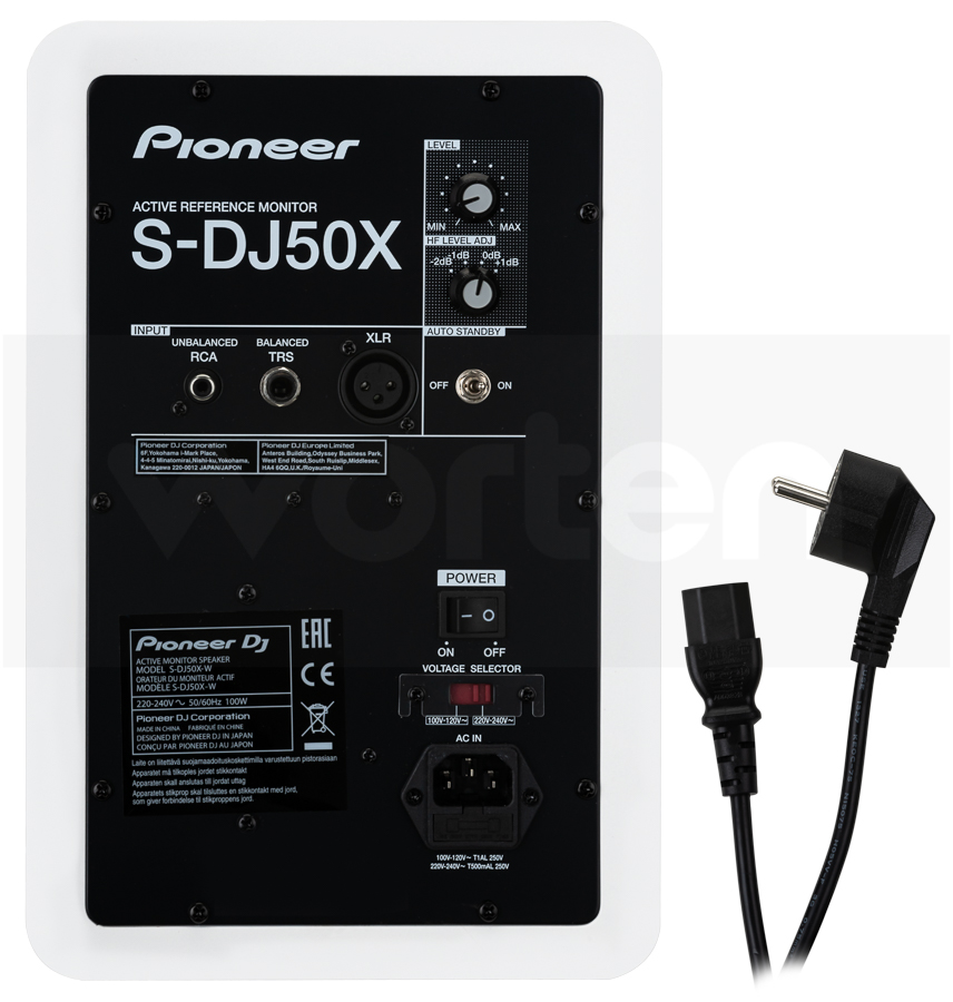 Altavoz Monitor Activo PIONEER S-DJ50X-W (100 W - 50 - 20.000 Hz)