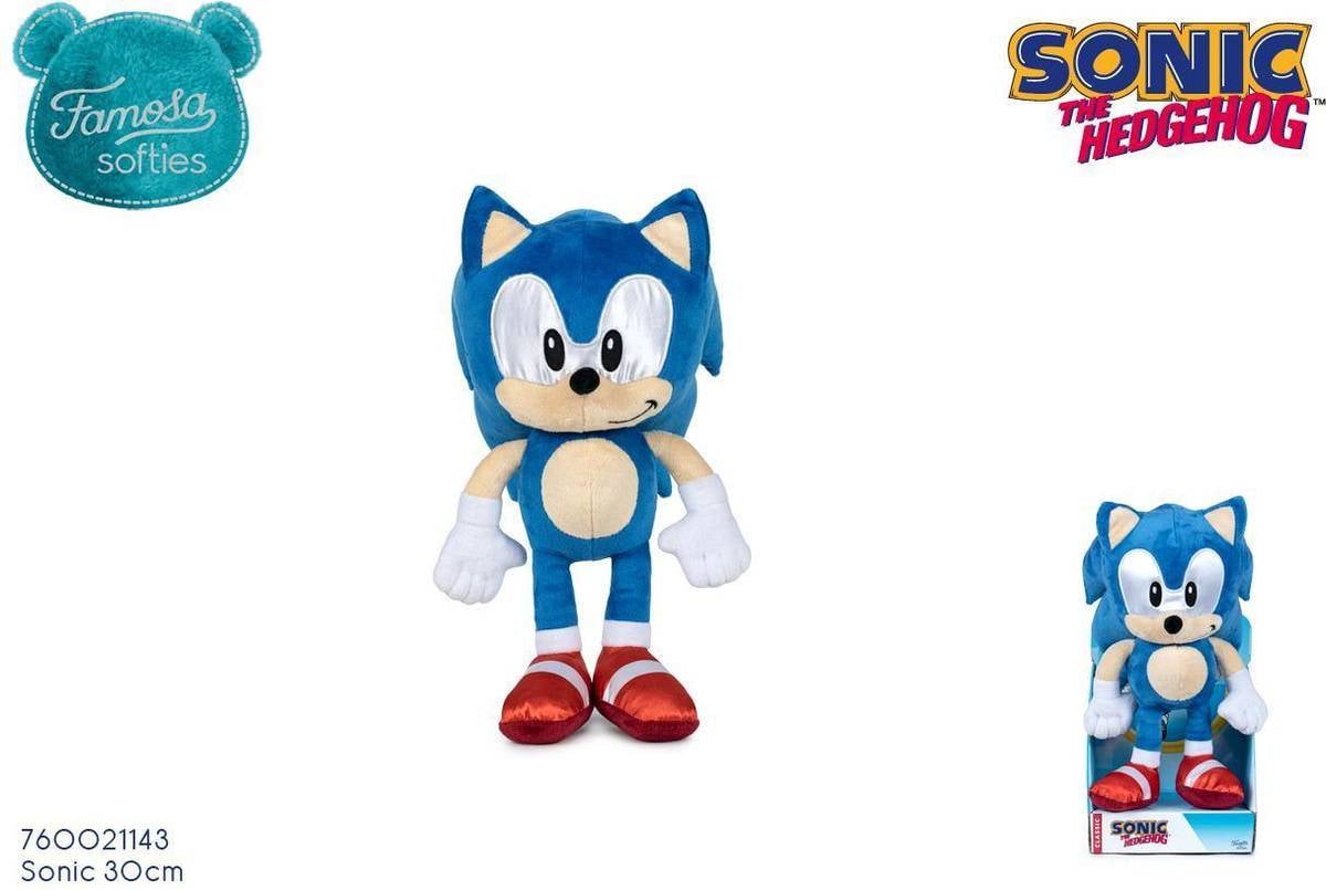 Peluche Famosa Sonic 30 cm edad recomendada 0 años softies de con textura suave y blandita erizo azul videojuegos