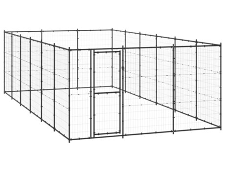 vidaXL Perrera de exterior de acero 21,78 m²