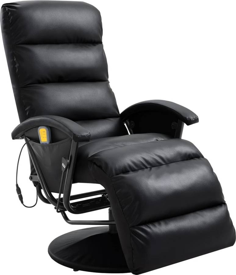 De Masajes Negra vidaxl reclinable en cuero artificial para tv