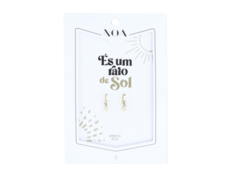 Pendientes Acero Dorado NOA STORY Sun is Sunshine Oa22001-Pt