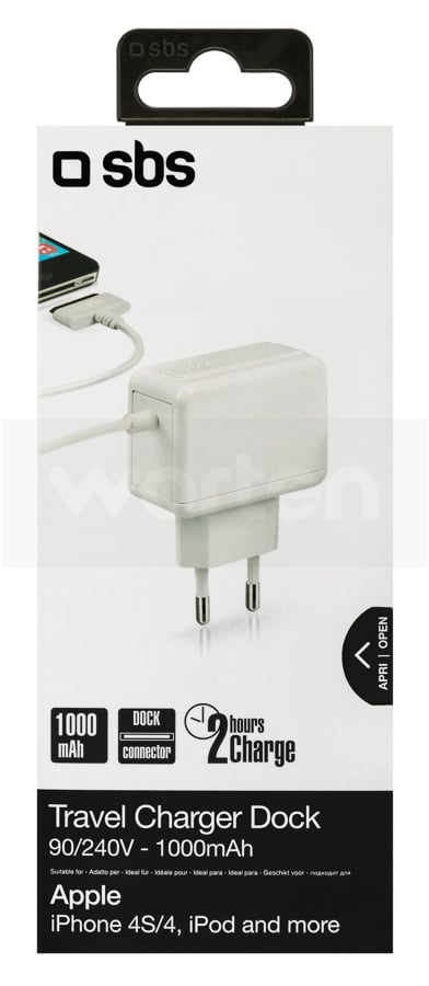 Cargador Sbs Te1ats641 de iphone 44s3gs3g ipod touchnanol para el coche dispositivo interior blanco adaptador viaje 1000ma