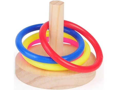 Plataforma de madera para pájaros, anillos apilables, juguetes para entrenamiento de inteligencia de loros, juguetes para mascotas, rompecabezas de...