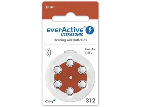 Juego de 60 Pilas EVERACTIVE para Audífono P312