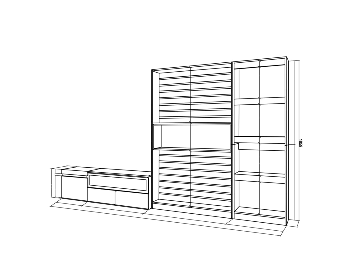 Muebles de Salón para TV, 260x186x35cm, Para TV hasta 65