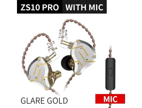 Auriculares KZ Zs10 Pro In-Ear 4Ba + 1Dd Híbrido Hifi