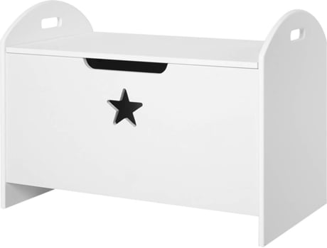 Caja De Infantil homcom blanco 11 kg 62x40x46.5 cm almacenaje organizador juguete niño tapa reversible diseño con seguridad amplio 20 62x40x465