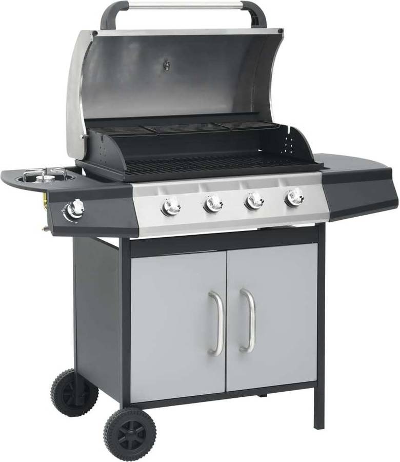 Barbacoa a Gas VIDAXL (Plateado - SPCC - 121.5x55x107 cm)