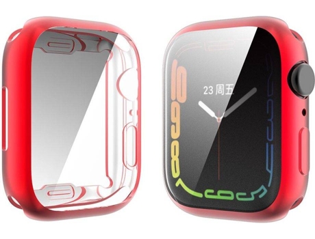 Funda Apple Watch Series 7 45mm HFS-HOUSE con Cristal Temperado (Rojo)