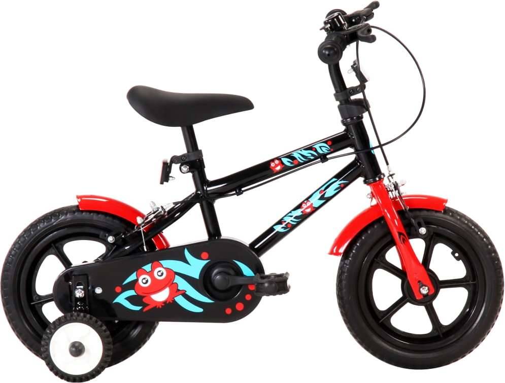 Bicicleta Infantil VIDAXL Rojo y Negro (Edad Mínima: 2 Años - 12'')