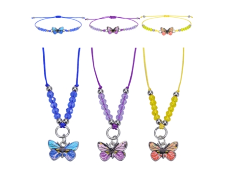 Adornos De Cuentas De Mariposa De Colores, Collar Y Pulsera De Moda, 3 Juegos, Joyería Para Niños Pequeños, Estilo 3 ZMDECQNA