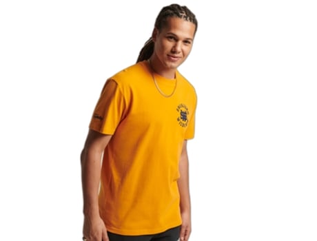 Camiseta para Hombre SUPERDRY (XL - Algodón - Dorado)