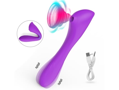 Vibrador de masaje de succión 2 en 1 con 7 modos para mujeres (púrpura) VEANXIN