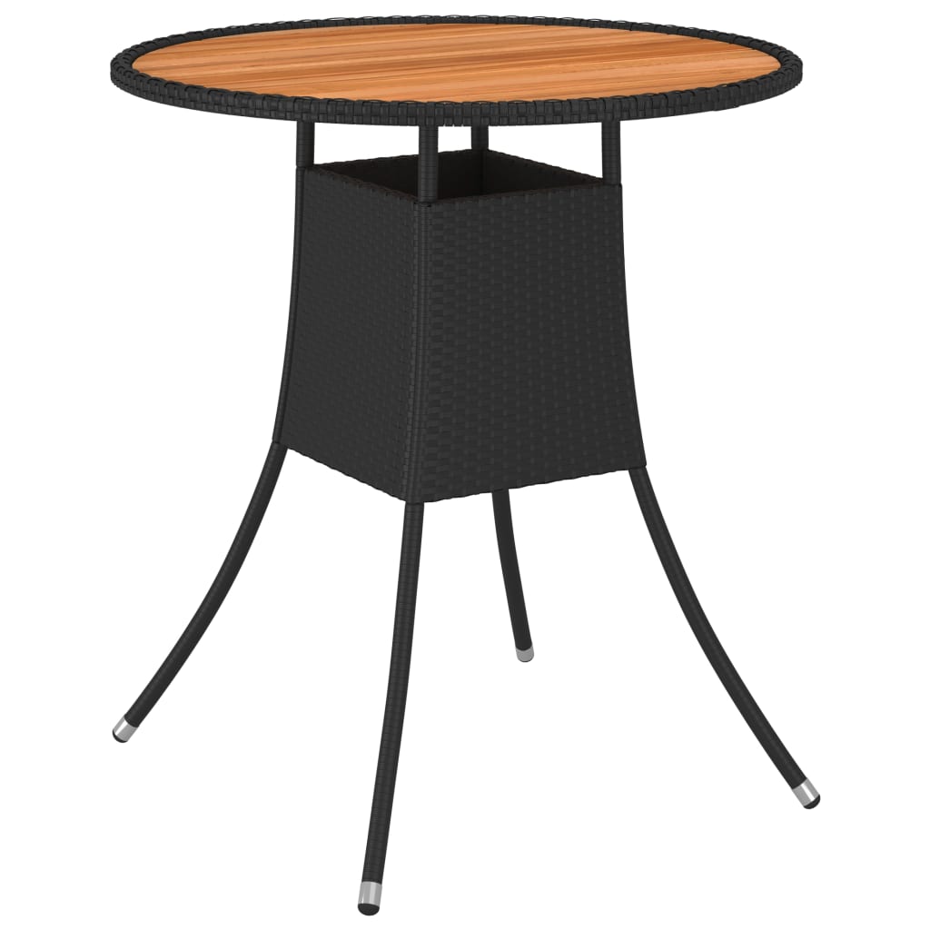 Mesa De Comedor vidaxl acacia negro ø 70cm 70 70x73