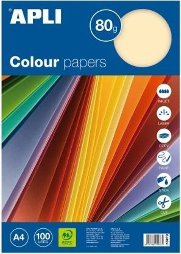 Papel A4 APLI Colores Pastel 80 g