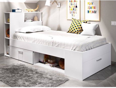 Cama Compacta 90x190 - Lanka - 96x218x99 - Blanco con Ofertas en Carrefour