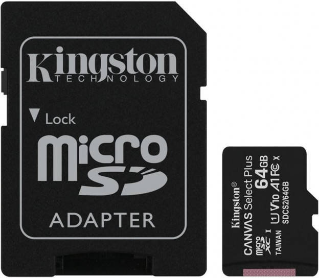 Tarjeta de Memoria MicroSDXC KINGSTON Canvas Select Plus (64 GB)