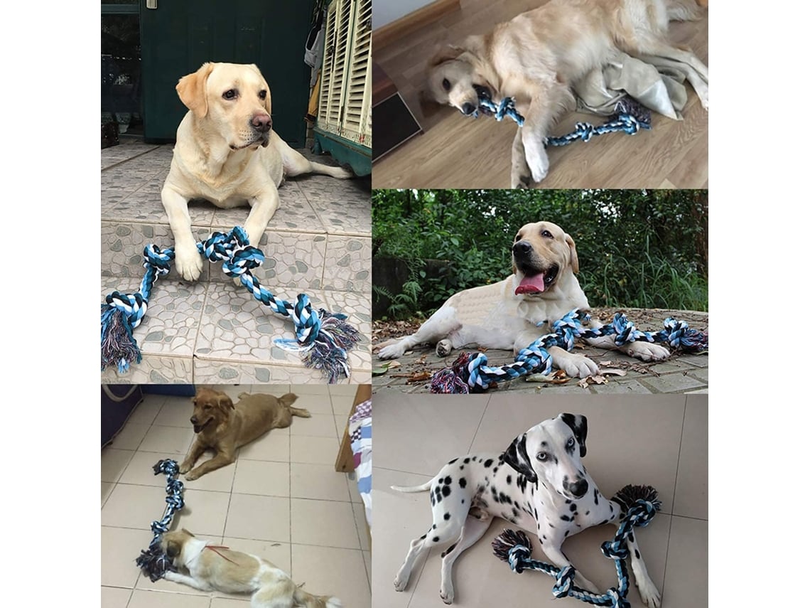 LECHONG Juguetes para perros para masticadores agresivos, cuerda resistente  para masticar, juguetes para perros grandes y medianos, 3 pies y 5 nudos