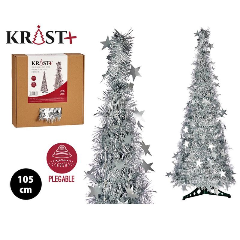 Arbol navidad 105 cm espumillon plata 90666