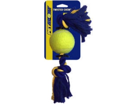 Cuerda para Perros PETSPORT medio 2-Nudo con Tuff Ball (26cm+6cm)