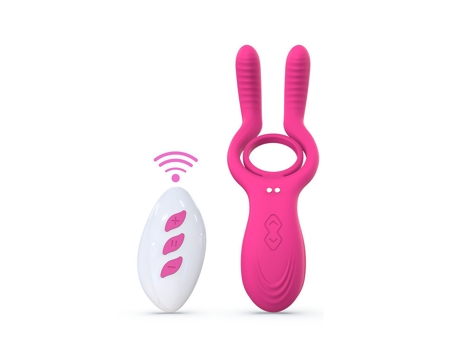 Vibrador portátil con control remoto inalámbrico con 12 modos de vibración (rosa roja) VEANXIN