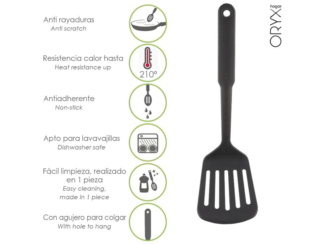 Kit X9 Utensilios De Cocina Antiadherentes Silicona Negro