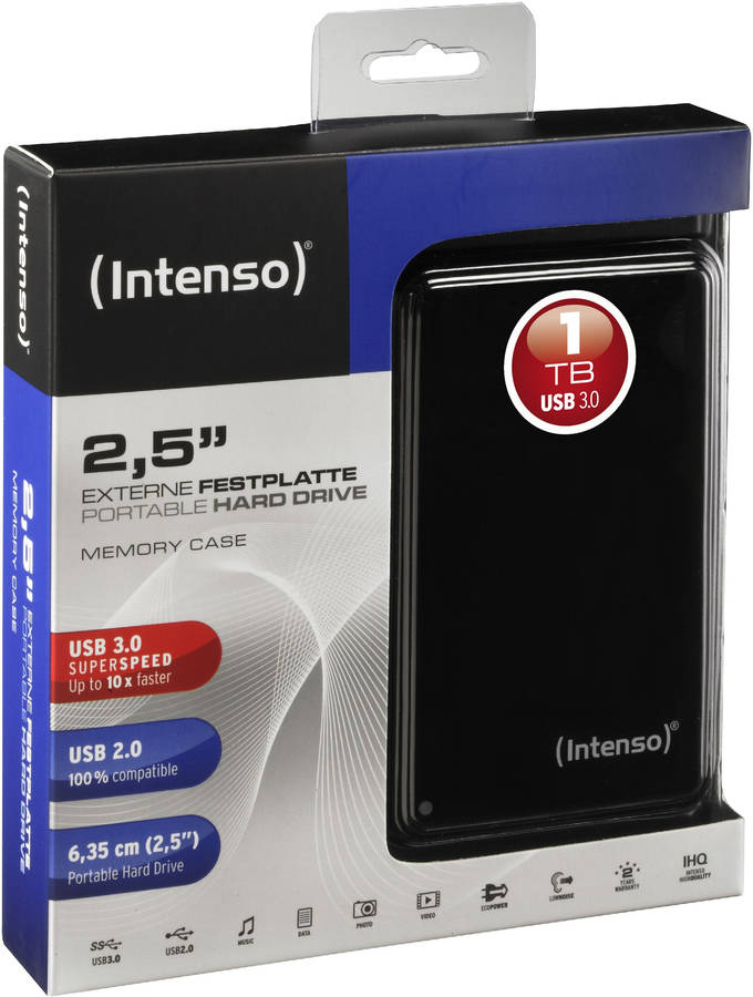 Disco HDD externo INTENSO Memory Case 2.5" USB 3.0 1 TB (1 TB - USB 3.0)