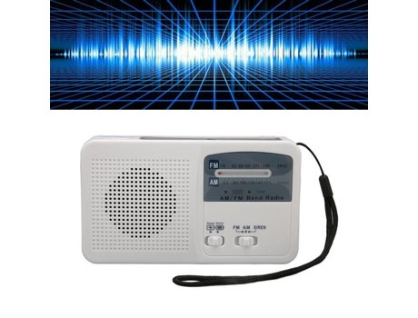 HURRISE Radio de Emergencia Solar Multifuncional Manivela Portátil Recargable Radio de Emergencia con Video Radio de Coche Blanco