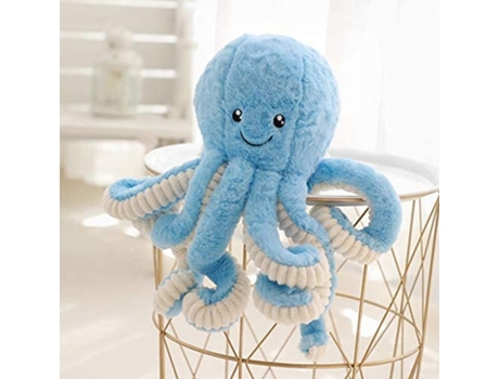 Peluche De Pulpo Lindo Animal Marino Juguete De Peluche Simulación De Almohada De Peluche Suave Juguete De Algodón Pp De 15,7 Pulgadas (Azul) ELKUA...