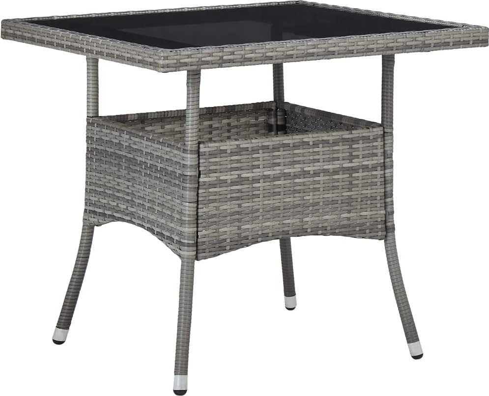 Conjunto de Comedor Jardín VIDAXL 3058315 (Gris - Poli Ratán - 80x80x75 cm - 3 Piezas)