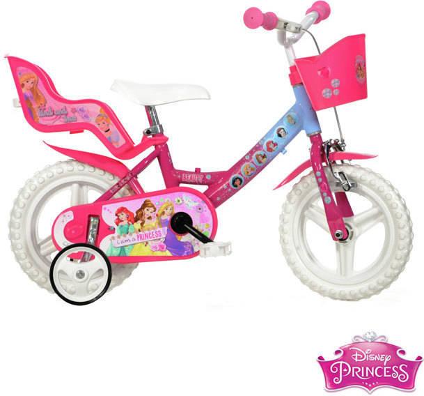 Bicicleta DINO BIKES Princess 12" en Metal Rosa y Blanca