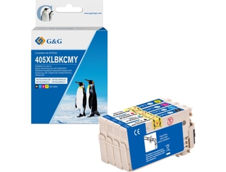 Pack 4 Cartuchos de Tinta Compatibles G&G Epson 405XL Tinta Pigmentada para T05H1 T05G1 T05H2 T05G2 T05H3 T05G3 Ct05H4 T05G4