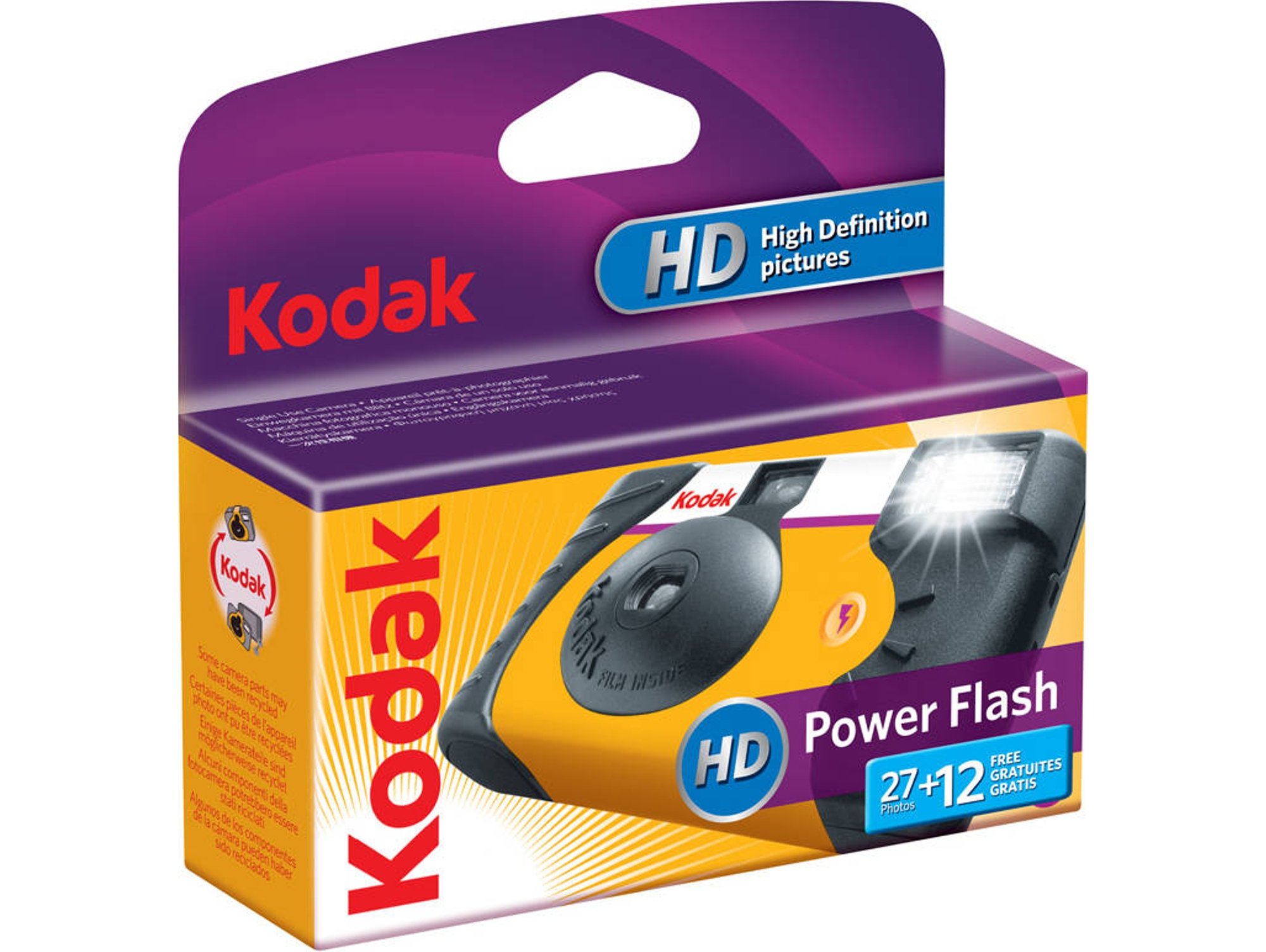 Kodak Cámara Desechable Power Flash 27+12 Amarillo