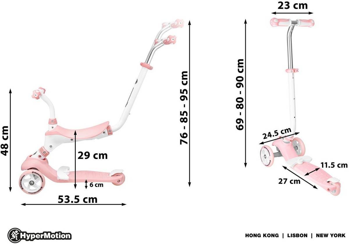 Patinete HYPERMOTION 5 in 1 Balance Azul (Edad Minima: 2 años - 95 cm)