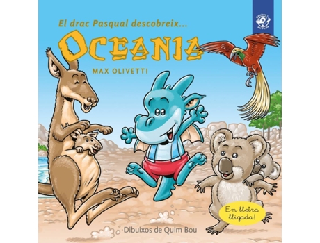 Libro El Drac pasqual descobreix oceania max olivetti conte infantil en català lletra lligada interactiu amb valors divertit tapa blanda