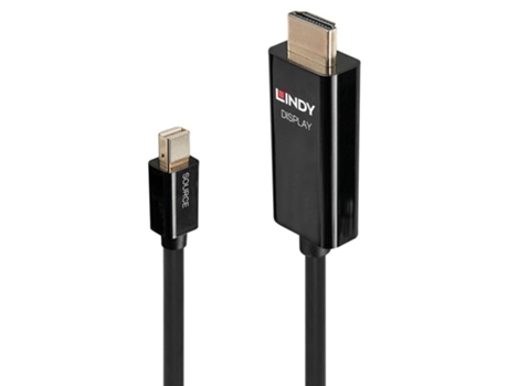 Lindy 40913 Adaptador de cable de video 3M Mini Displayport Tipo HDMI a estándar Negro