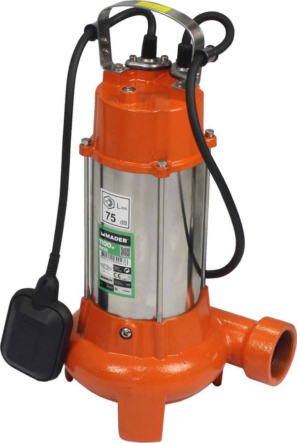 Mader Garden Tools 69047 bomba drenaje sumergible con trituradora aguas 1100w