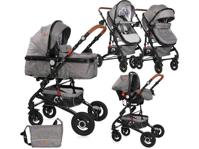 Carrito de Bebé Trio LORELLI 3 In 1 Alba Set Gris