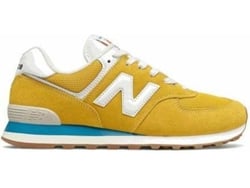 Zapatillas NEW BALANCE 574 Cuero natural, Tejido Hombre (44 - Amarillo)