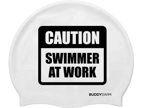 Gorra de Natación Unisexo BUDDYSWIM Caution Swimmer At Work (Tamaño Unico)