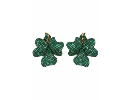 Pendientes Flor de Clavel Verde Esmeralda Grande Oro LATELITA Latelita